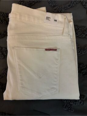 Hudson Midrise White Skinny Jeans - 26